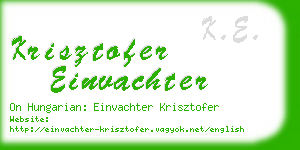 krisztofer einvachter business card